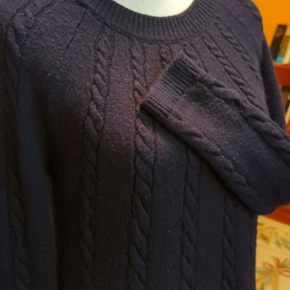 Boden Cynthia Cable Knit Wool Cotton Blend Navy Swing Dress Size 8 - Picture 6 of 10